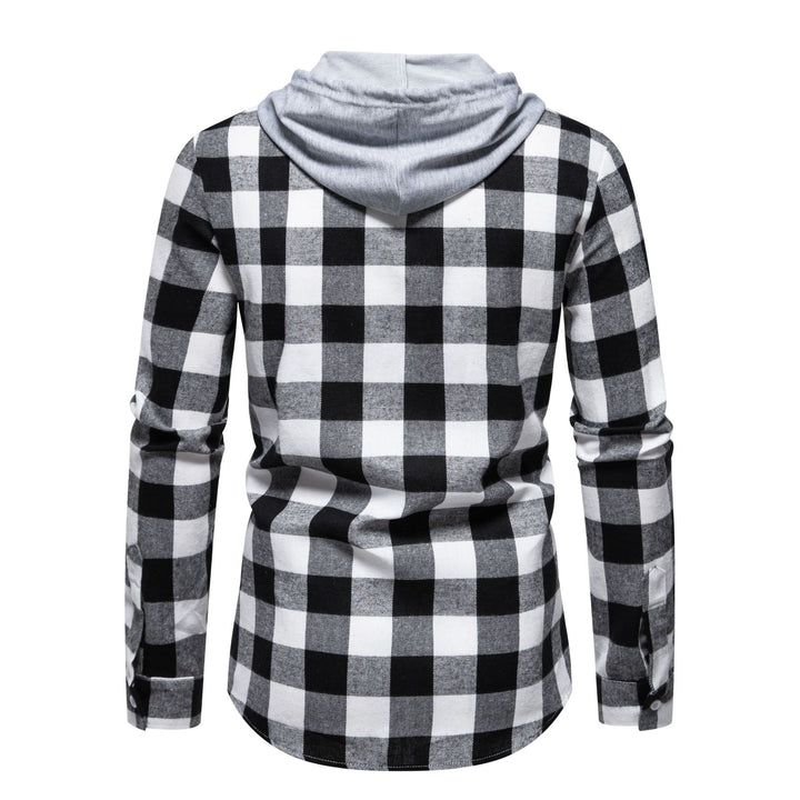 Herren Flanellhemden mit integriertem Kapuzen-Design und lässigem Look Echoarchiv