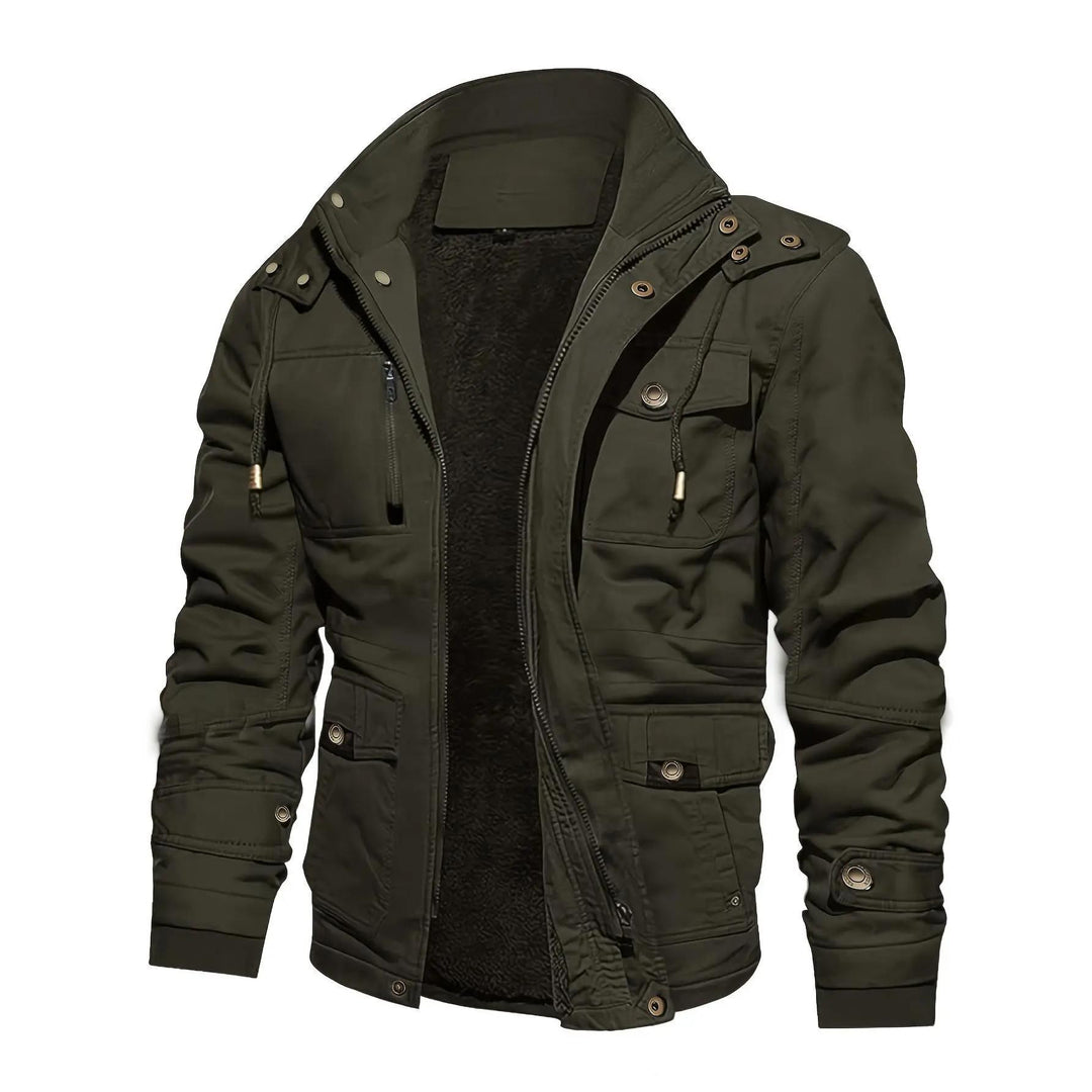 Herren gefütterte Utility-Feldjacke mit Kapuze und Teddyfutter Echoarchiv
