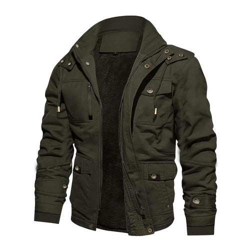 Herren gefütterte Utility-Feldjacke mit Kapuze und Teddyfutter Echoarchiv