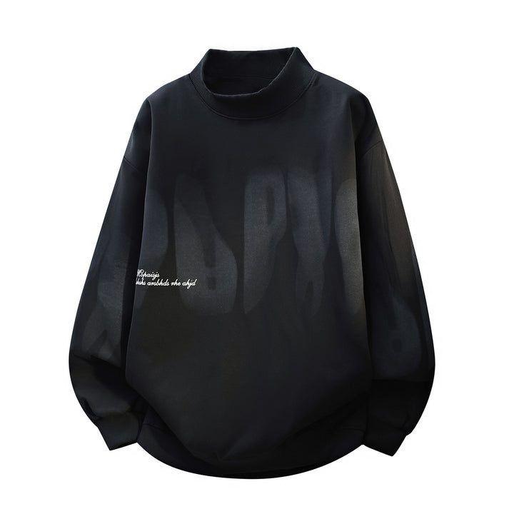 Unisex Oversize-Rundhals-Sweatshirt mit Stehkragen, abstraktem Print & gerippten Bündchen Echoarchiv