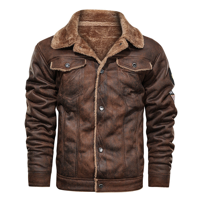 Herren nan gefütterte Lammfelloptik Jeansjacke mit Teddyfutter und Druckknopfleiste Echo Archiv