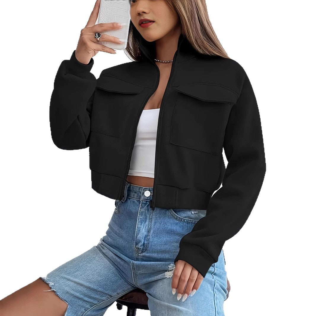 Damen Modische und bequeme cropped Freizeitjacke