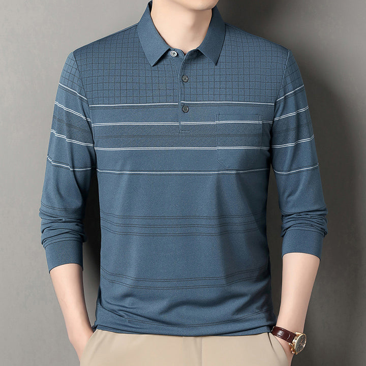 Herren komfortables Poloshirt mit strukturiertem Design und eleganten Details Echoarchiv
