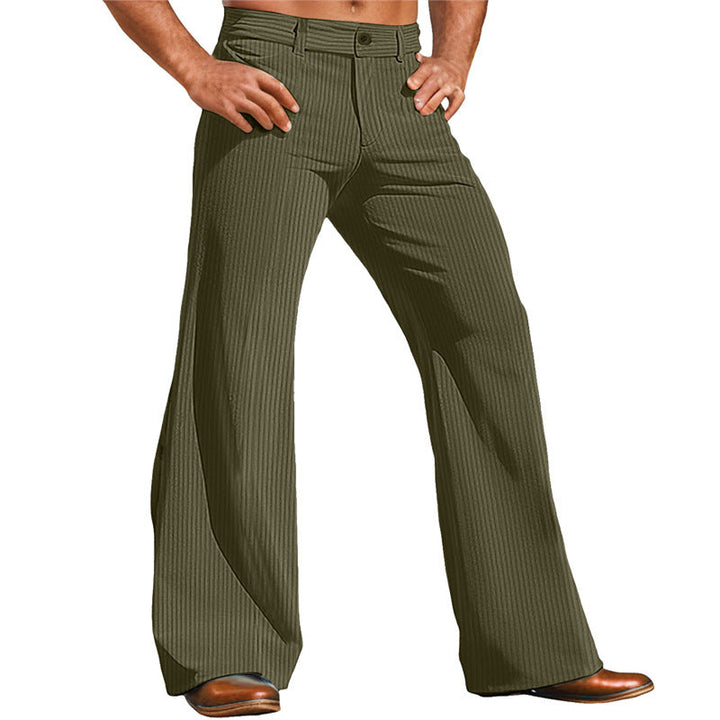 Herren elegante Flared Hose im Vintage-Stil mit Streifenmuster – Sorevano
