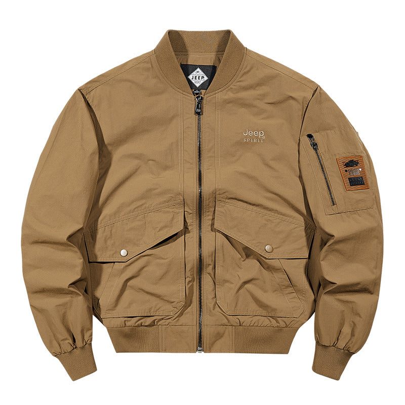 Herren o-Baumwoll-Twill-Arbeitsjacke mit schrägen Handtaschen und geripptem Saum Echo Archiv