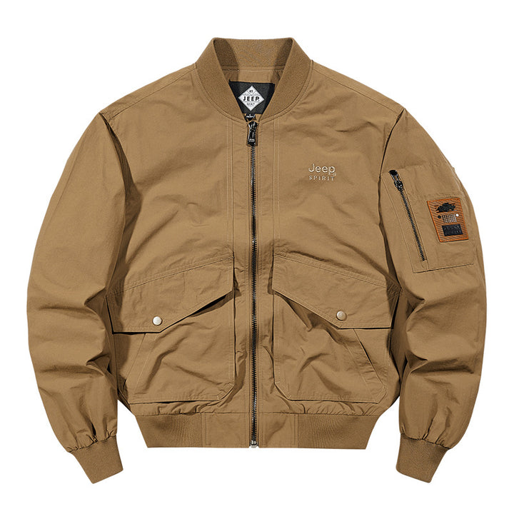 Herren o-Baumwoll-Twill-Arbeitsjacke mit schrägen Handtaschen und geripptem Saum Echo Archiv
