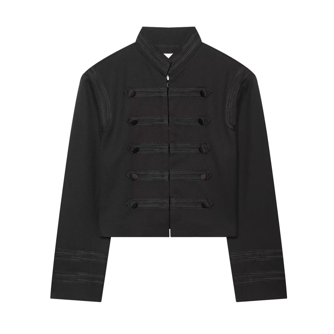 Damen Cropped-Kastenjacke im historischen Militärstil mit Zierriegeln Echo Archiv
