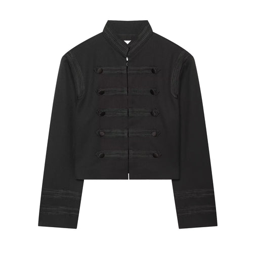 Damen Cropped-Kastenjacke im historischen Militärstil mit Zierriegeln Echo Archiv