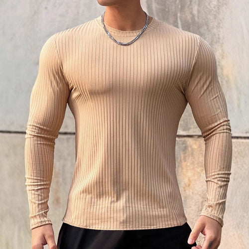 Herren Langarm Shirt mit feiner Rippenstruktur Echoarchiv