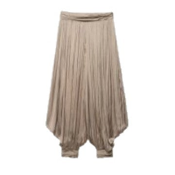 Damen Plissierter Satin‑Haremrock mit voluminöser Silhouette und gerafften Bündchen Echoarchiv