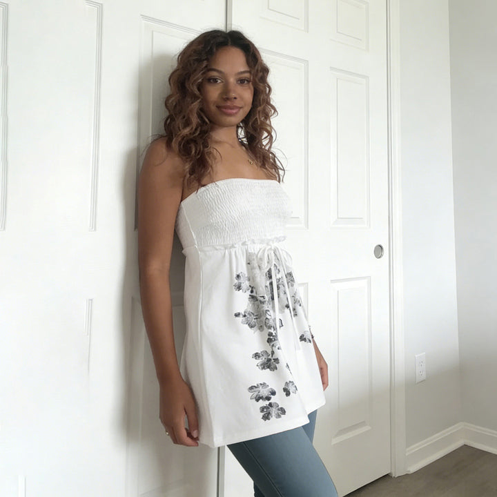 Damen Baumwollrock mit floralen Mustern und elastischem Bund Echo Archiv