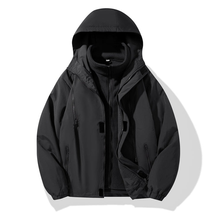 Herren Zweiteiler Regen- und Thermojacke mit abnehmbarer Fleece-Innenjacke und winddichter Membran – Taviero