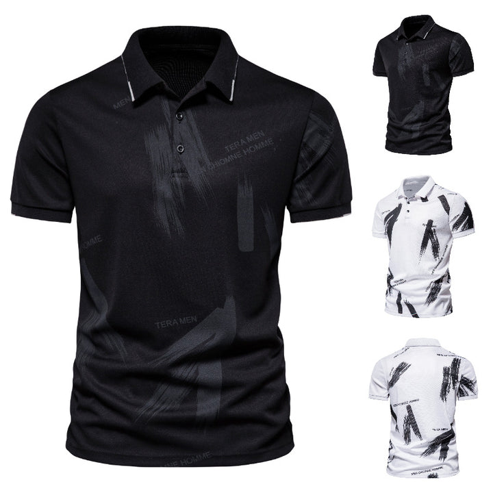 Herren Polo-Shirt mit modernem Grafikdesign und atmungsaktiver Baumwollmischung Echoarchiv