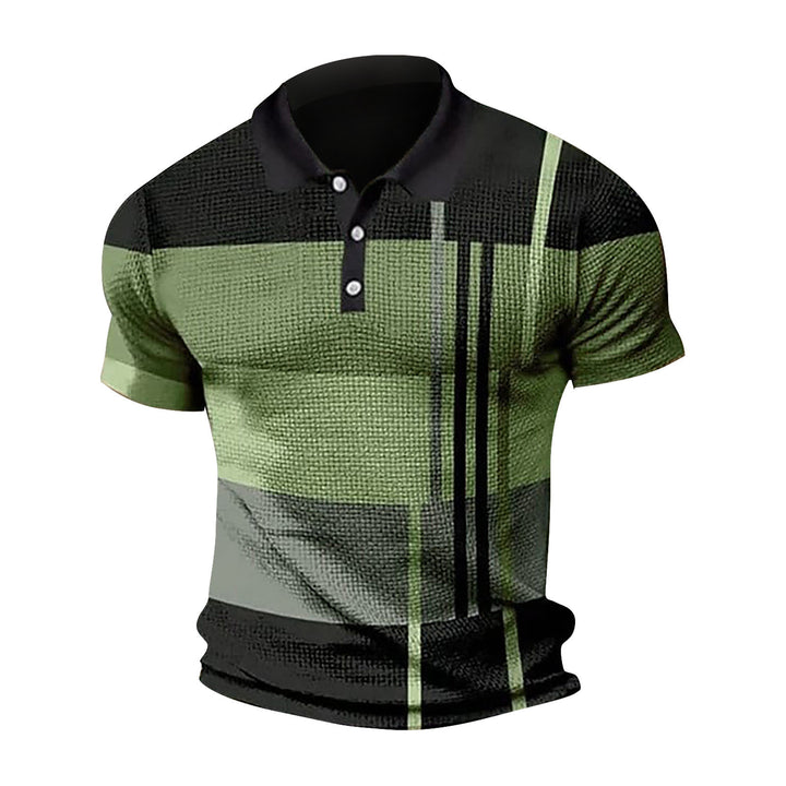 Herren Poloshirt mit modernem Grafikdesign und kurzen Ärmeln Echoarchiv
