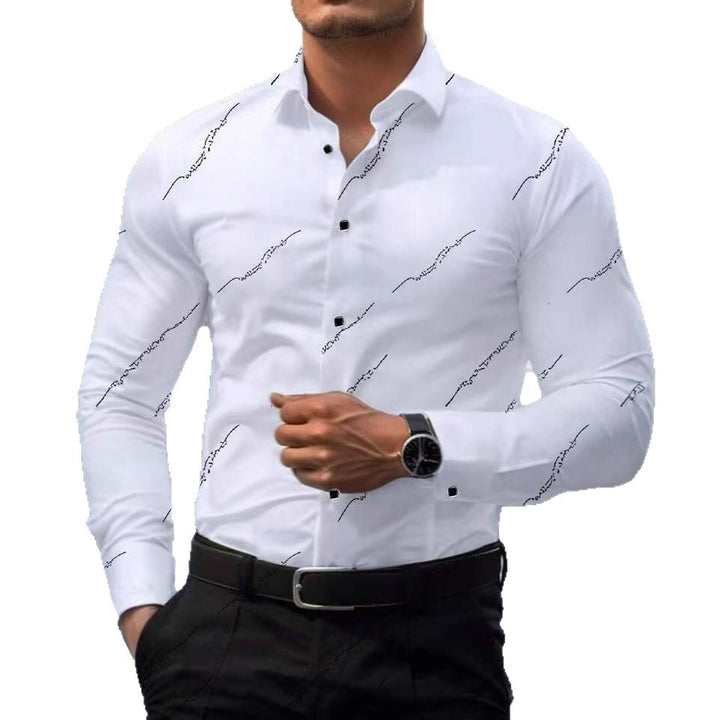 Herren elegante Hemden mit modischem Druck Echoarchiv