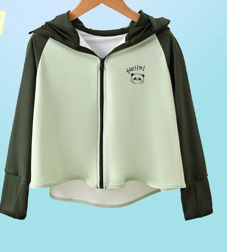 Mädchen funktionale UV-Schutzjacke mit Kapuze Echo Archiv