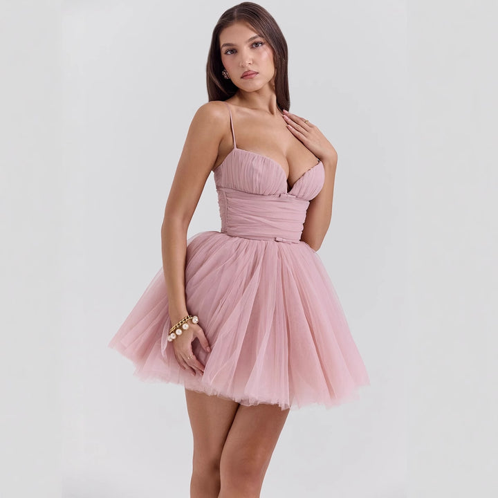 Damen Verspielt geschnittenes Tüllkleid mit verstellbaren Trägern und einer schwingenden Silhouette Echoarchiv