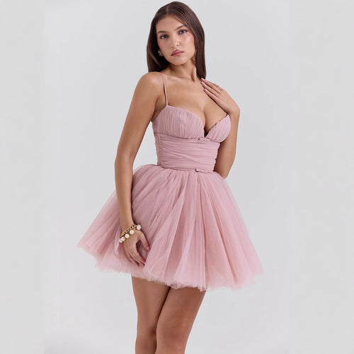 Damen Verspielt geschnittenes Tüllkleid mit verstellbaren Trägern und einer schwingenden Silhouette Echoarchiv