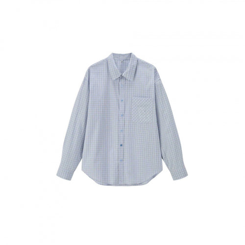 Unisex Weitgeschnittenes kariertes Overshirt mit aufgesetzter Brusttasche und abgerundetem Saum Echo Archiv