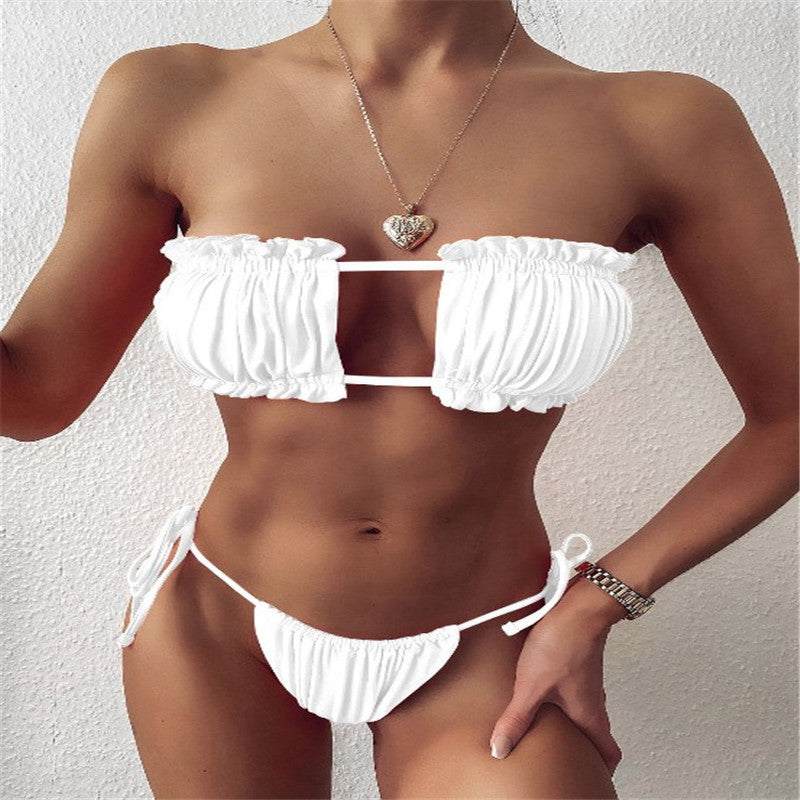 Damen Bandeau-Bikini mit voluminösen Rüschendetails Echo Archiv