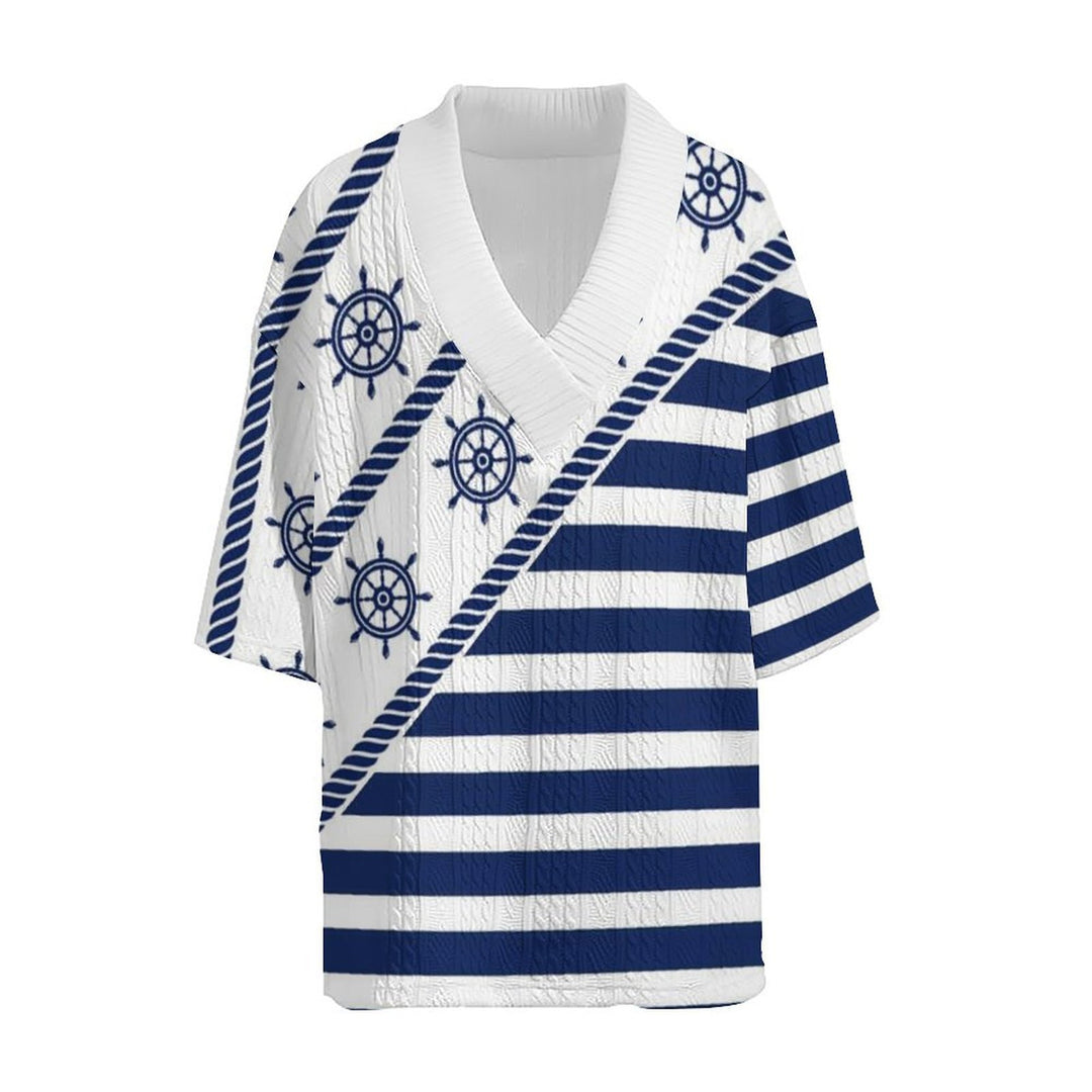 Herren lässiges Freizeit-Outfit mit maritimen Streifen und praktischem Kordelzug Echoarchiv
