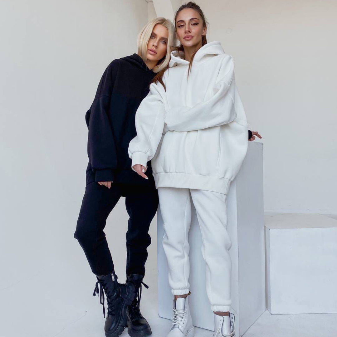 Damen nan oversized Kapuzen-Loungewear-Set mit extragroßer Kapuze und taillierter Jogginghose Echo Archiv