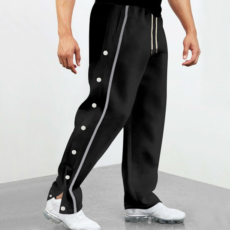 Herren Sportliche Freizeithose mit seitlichem Druck und drei Druckknöpfen Echoarchiv