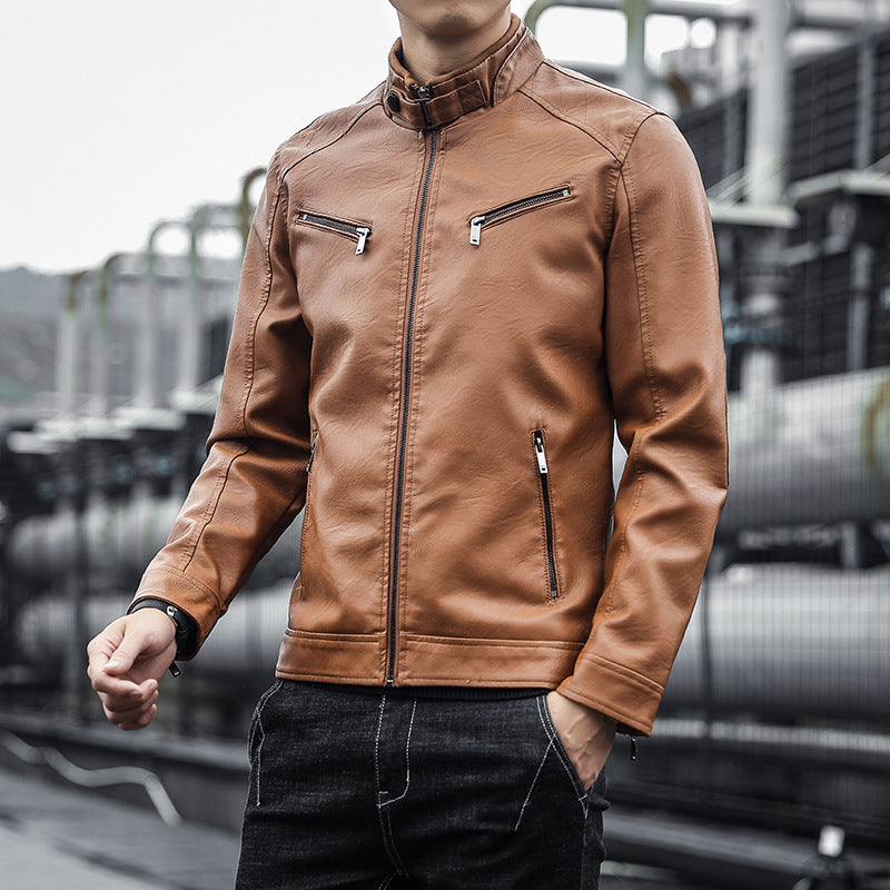 Herren Stilvolle Kunstlederjacke Echo Archiv