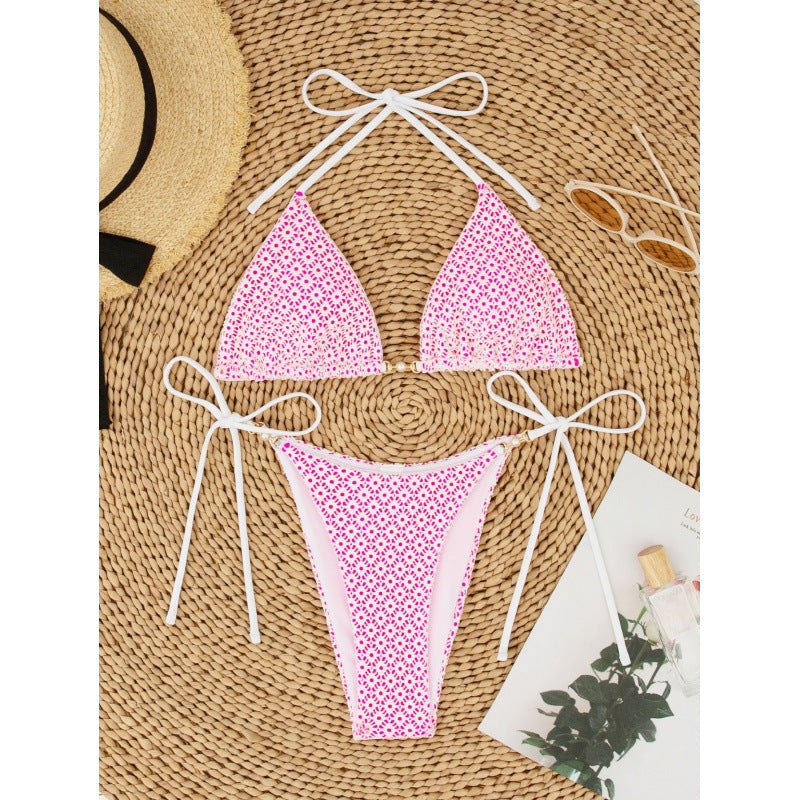 Damen Triangelbikini mit raffinierten Schleifen und modischem Punktmuster Echo Archiv