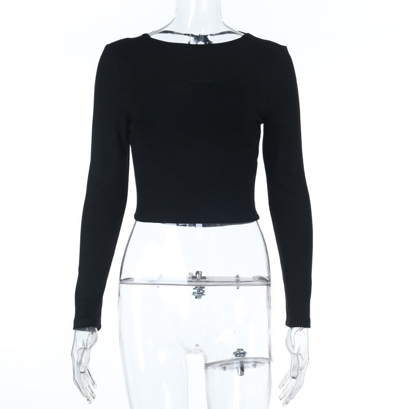 Damen elegantes Crop-Top mit asymmetrischer Raffung Echo Archiv