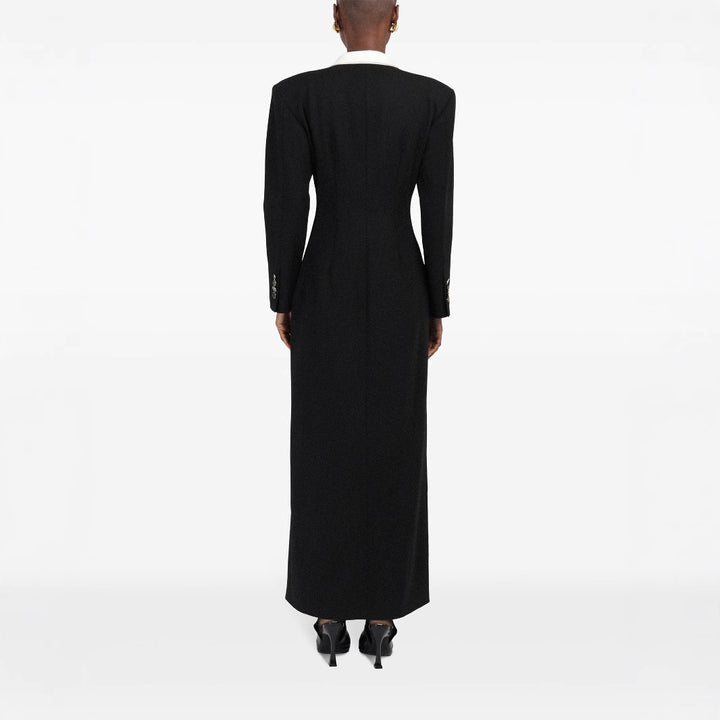 Damen Doppelreihiges Longblazer-Kleid mit taillierter Silhouette und Kontrastrevers Echoarchiv