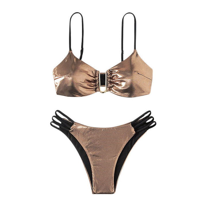 Damen Hochglänzender Bikini mit elegantem Ringdetail Echo Archiv