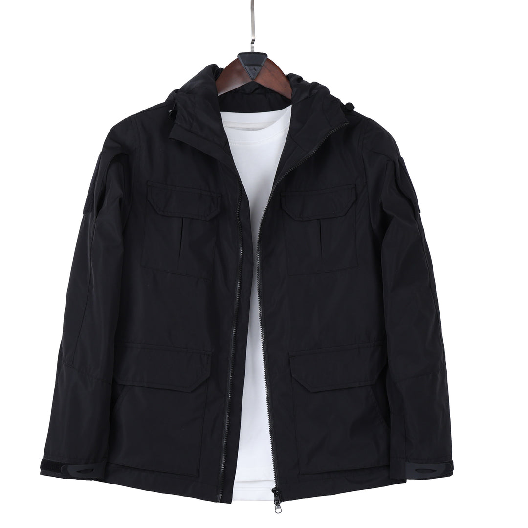Herren  Kapuzen-Feldjacke mit Mehrfach-Taschen-Utility und Zwei-Wege-Reißverschluss Echo Archiv