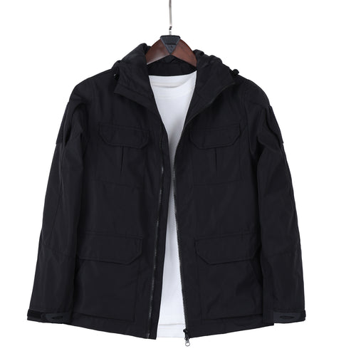 Herren  Kapuzen-Feldjacke mit Mehrfach-Taschen-Utility und Zwei-Wege-Reißverschluss Echo Archiv