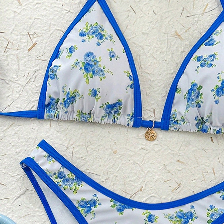 Damen Triangel-Bikini mit verspieltem Blumenmuster und verstellbaren Trägern Echo Archiv