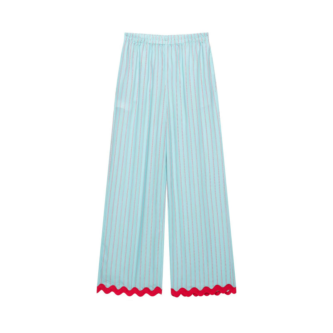 Damen weite Pyjamahose mit elastischem Bund und gewelltem Saum Echo Archiv
