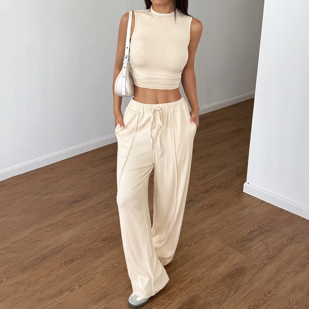 Damen Modisches Crop-Top mit lockerer Hose Echo Archiv