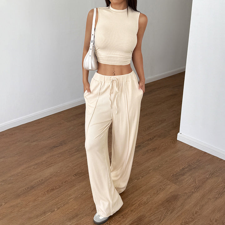 Damen Modisches Crop-Top mit lockerer Hose Echo Archiv