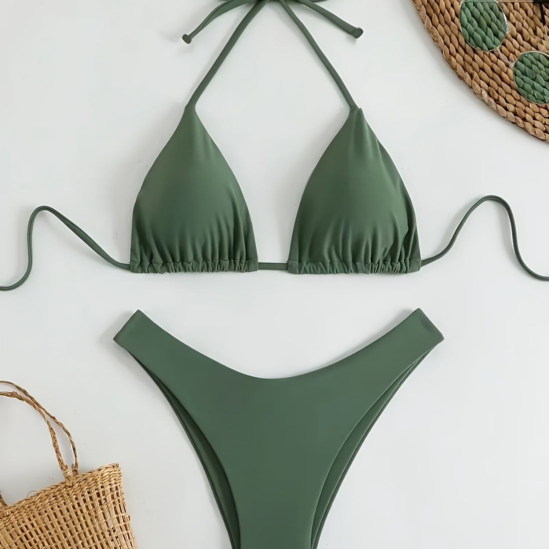 Damen Triangel-Bikini-Set mit gerafftem Design – Maréssa