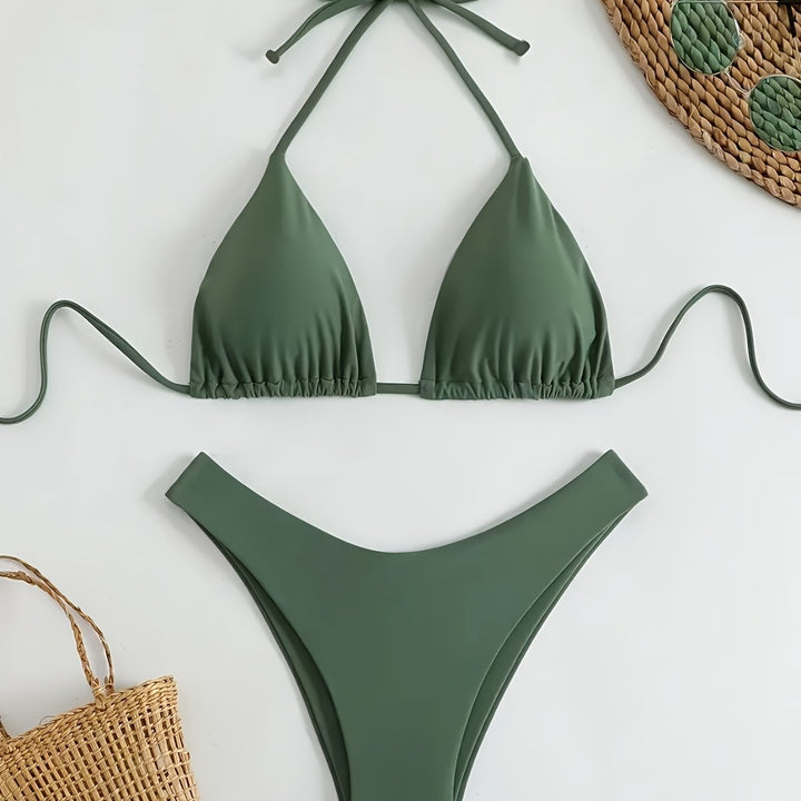 Damen Triangel-Bikini-Set mit gerafftem Design Echo Archiv