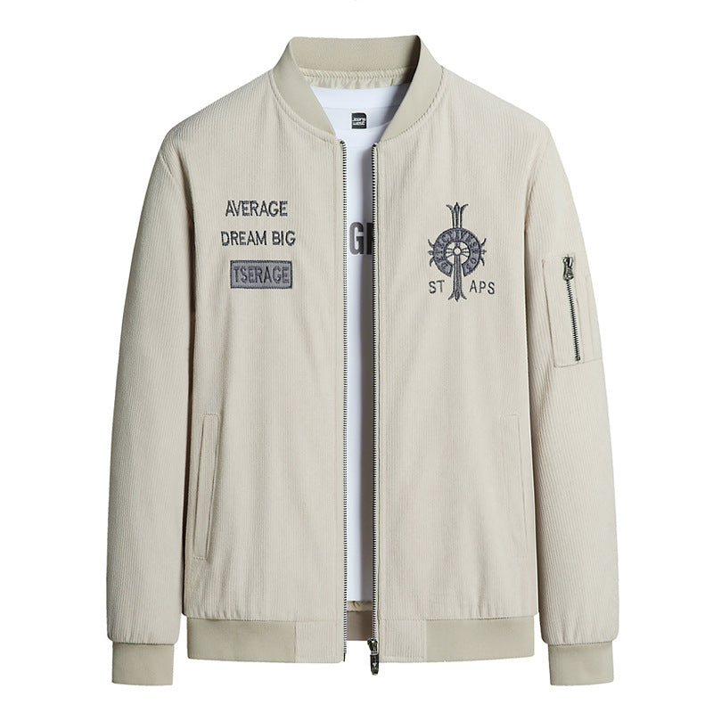 Herren Modische Bomberjacke mit Stickerei Echo Archiv