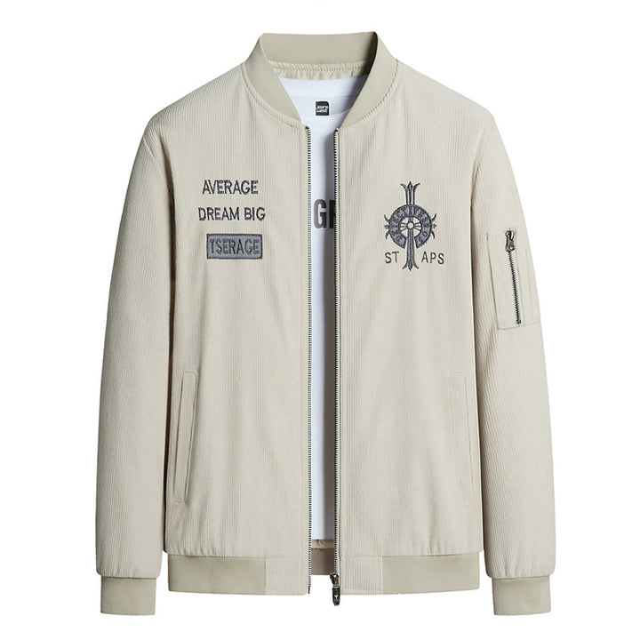 Herren Modische Bomberjacke mit Stickerei Echo Archiv