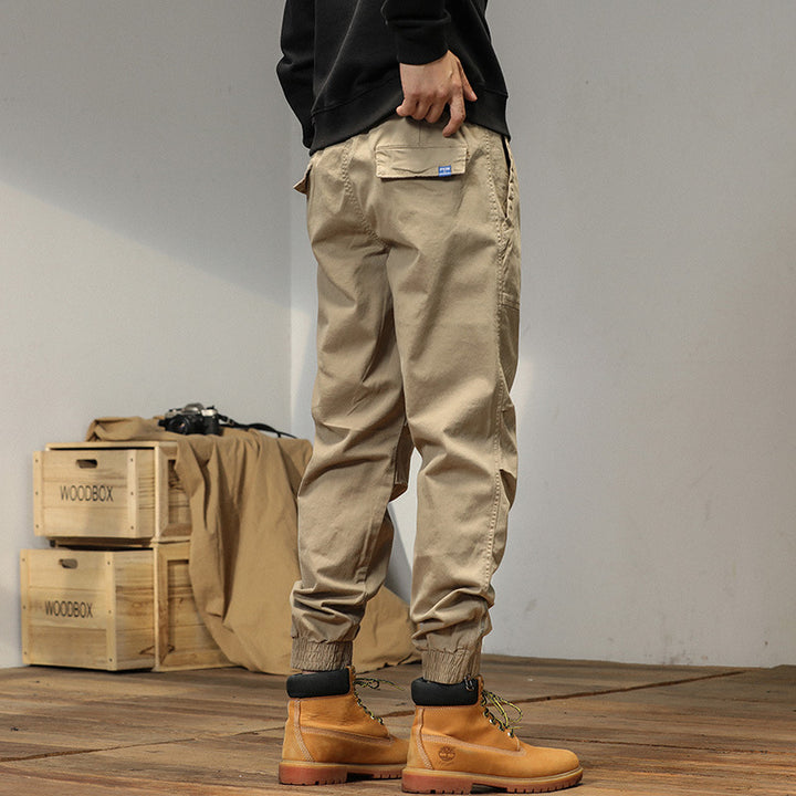 Herren Relaxed-Fit Canvas-Cargo-Jogger mit elastischem Tunnelzugbund, aufgesetzten Fronttaschen und Reißverschluss-Bündchen Echo Archiv