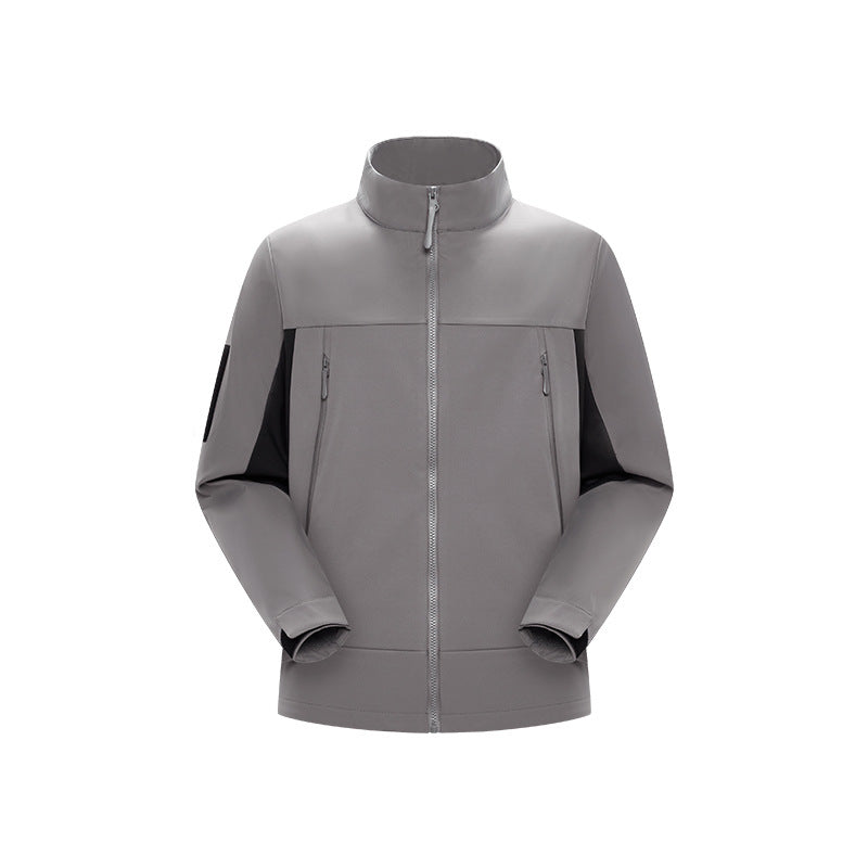 Herren Hybrid-Softshelljacke im Urban-Tech-Look mit hohem Stehkragen und verdecktem Reißverschluss Echo Archiv