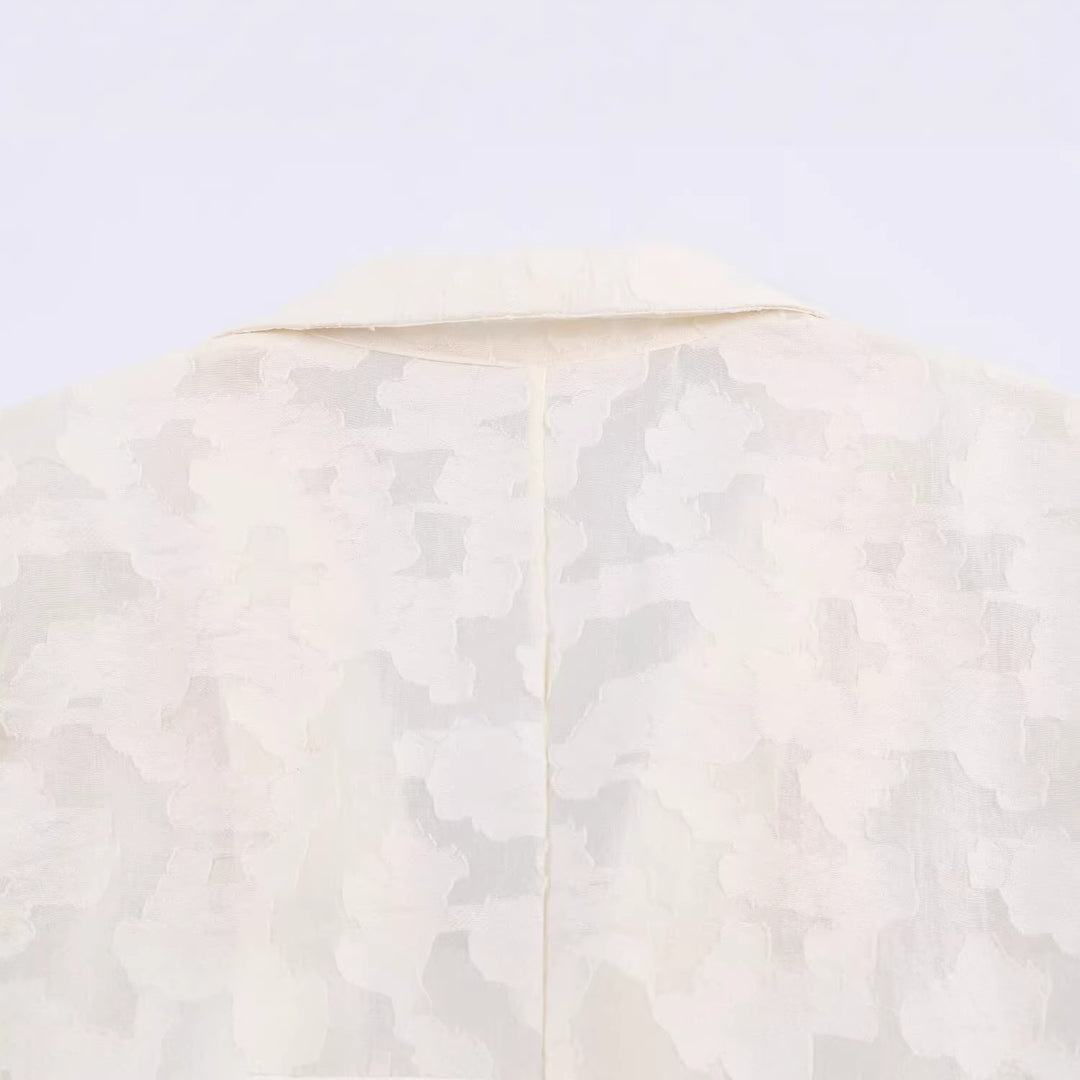 Damen Jacquard-Blazer mit floralem Relief und zierknopfbesatz Echoarchiv