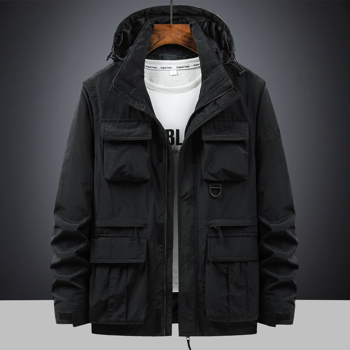 Men's tactical hooded field parka with multi-pocket utility front and D-ring – Cavarno