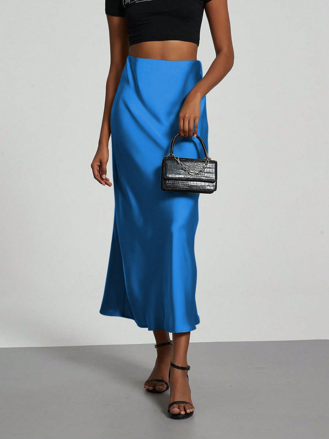 Damen Elegante und fließende Satin Maxiröcke Echo Archiv