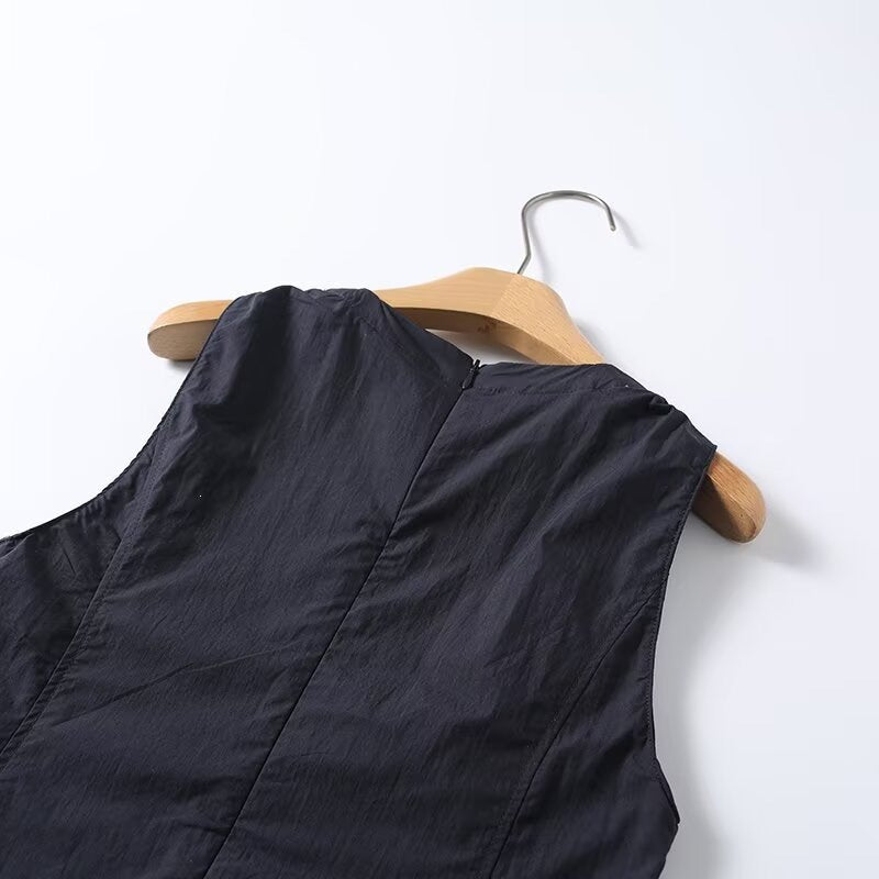 Damen luftiges Maxi-Kleid mit Spaghetti-Trägern und voluminösem Saum Echo Archiv