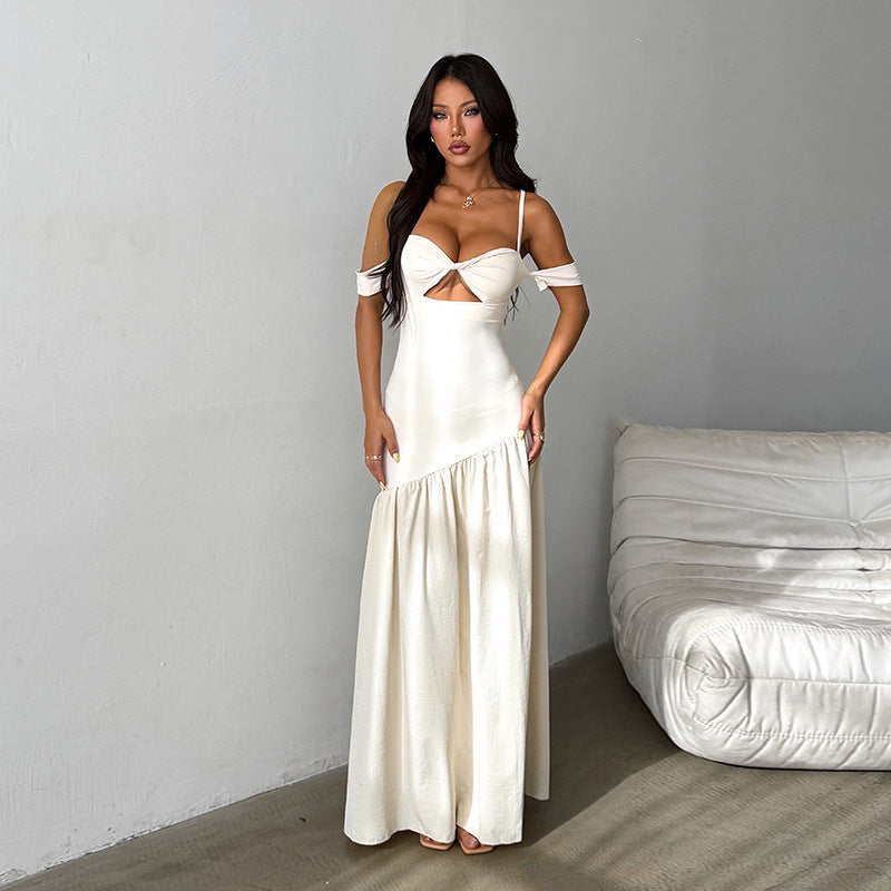 Damen Maxikleid mit schulterfreier Gestaltung und asymmetrischem Design Echo Archiv