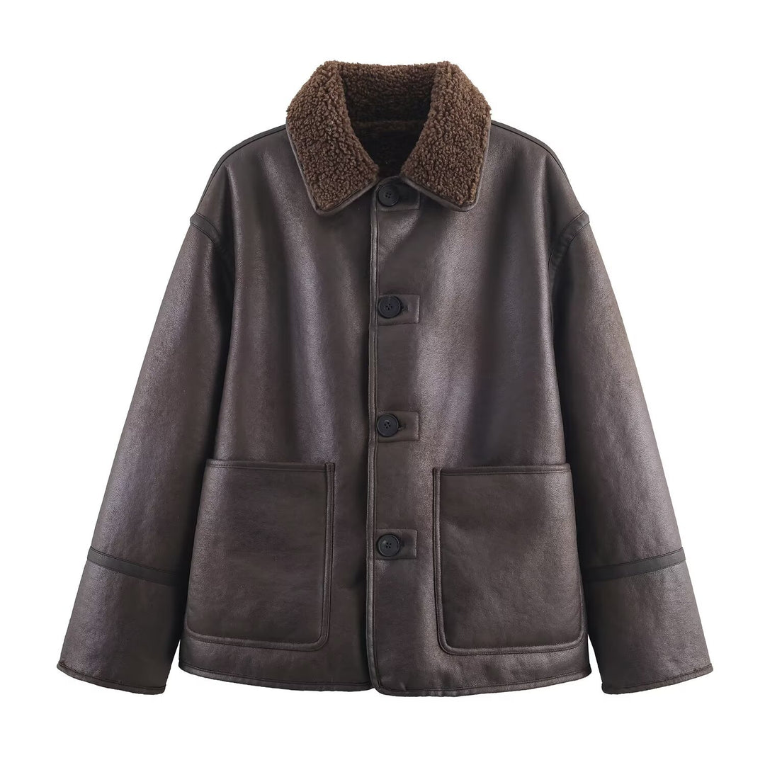 Damen 70+ Teddy‑Fleece‑Jacke im Oversize‑Cocoon‑Schnitt Echo Archiv